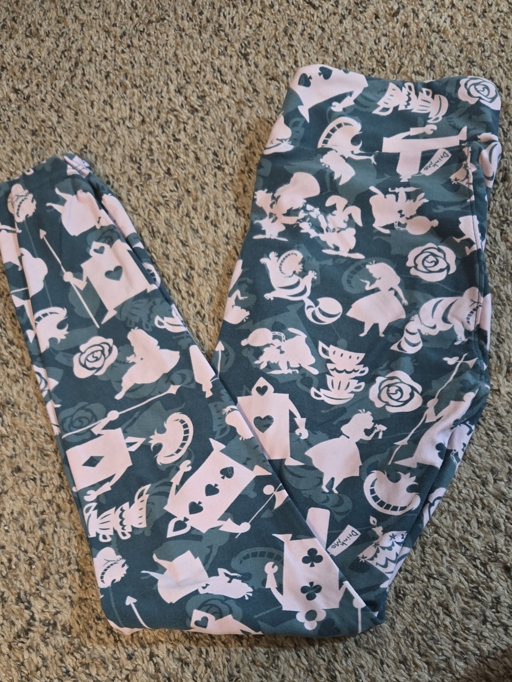 Girls' Pink and Teal Printed Leggings - Kids Bottoms